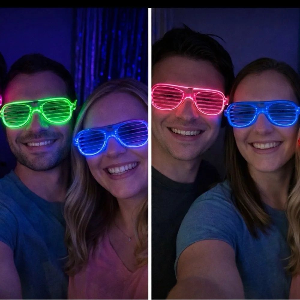 10 Colorful Party Shutter Glasses Set